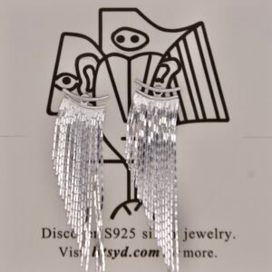 Tassel | Silver Tassel Earrings - Elegant Dangle Jewelry - Image 4