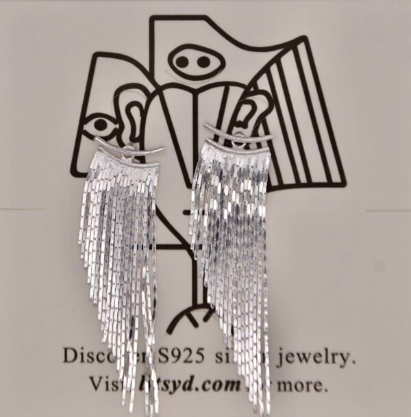 Tassel | Silver Tassel Earrings - Elegant Dangle Jewelry