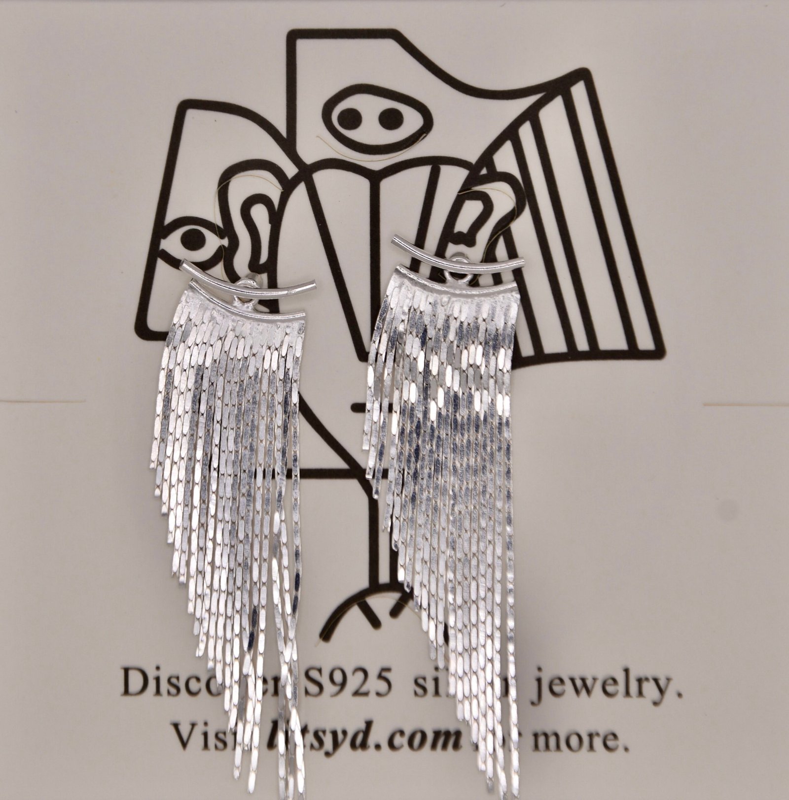 Tassel | Silver Tassel Earrings - Elegant Dangle Jewelry - Image 4