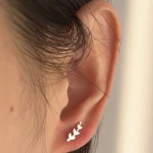 Asymmetric leaves | Nature Inspired Jewelry S925 Stud - Image 2