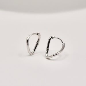Irregular | Abstract Silver Hoop Earrings - Modern Geometric Jewelry