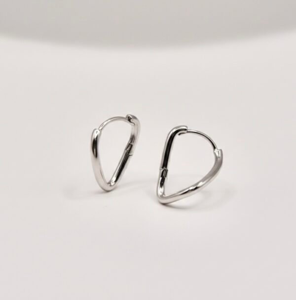 Irregular | Abstract Silver Hoop Earrings - Modern Geometric Jewelry