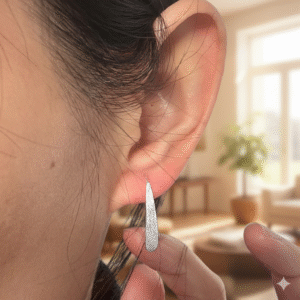 Silver ribbon | Sterling Silver Ribbon Earrings - Modern Elegant Dangle - Image 2