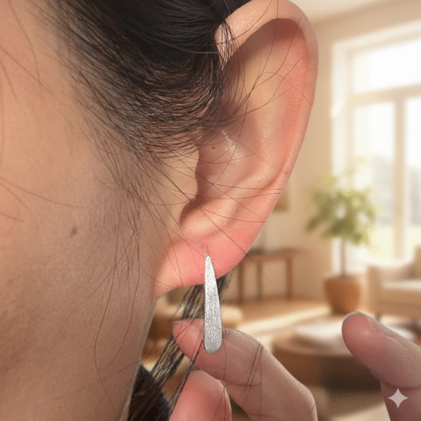 Silver ribbon | Sterling Silver Ribbon Earrings - Modern Elegant Dangle