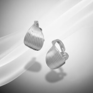 Surface | Minimalist Silver Tone Earrings - Modern Surface Design