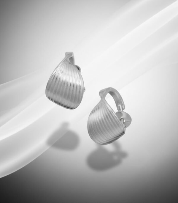 Surface | Minimalist Silver Tone Earrings - Modern Surface Design