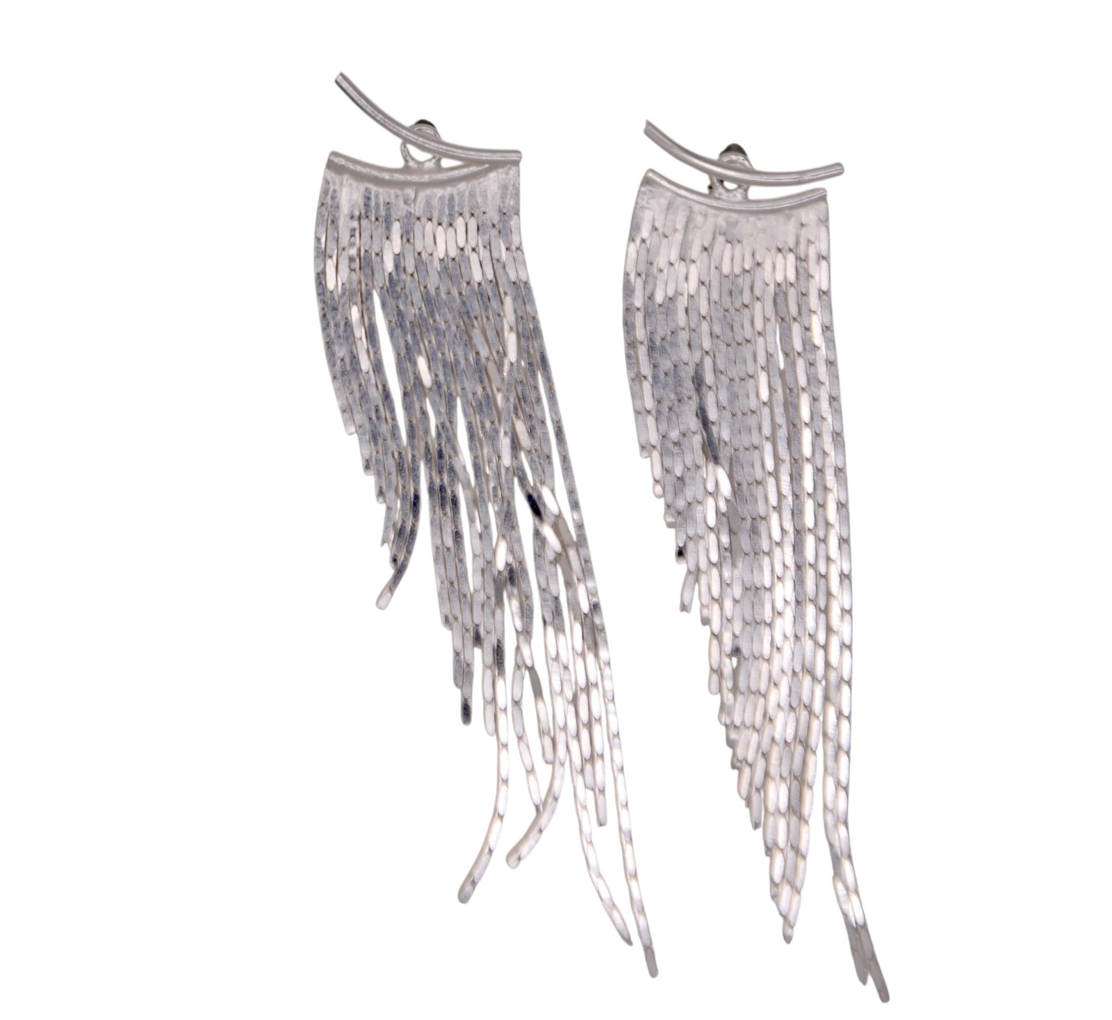 Tassel | Silver Tassel Earrings - Elegant Dangle Jewelry - Image 3