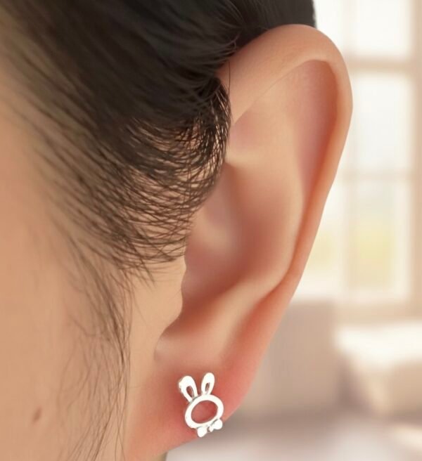 Rabbit and carrot S925 Stud
